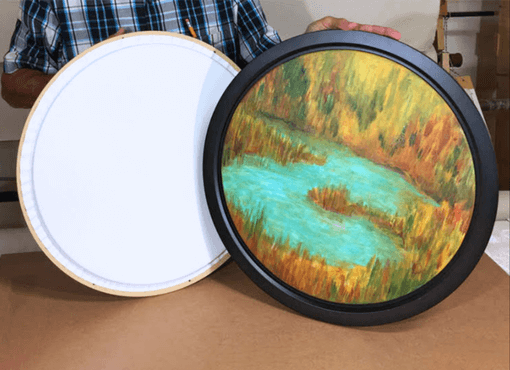 Stock-Sized Impress Framed Round Canvases